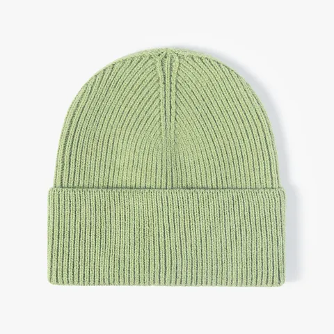Women Winter Warm Knitted Beanie Hat Solid Color Acrylic Soft Slouchy Skull Cap Outdoor Windproof Ski Hat