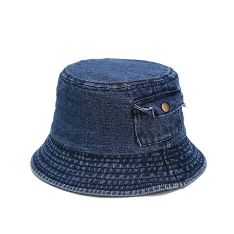 Sombrero De Pescador De Denim Vintage Lavado Unisex Sombrero De Sol De Algodón Casual Con Bolsillo Gorra De Pescador De Viaje Al Aire Libre Para Mujeres Hombres