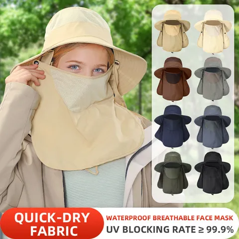 Sombrero de Pescador Unisex para Senderismo al Aire Libre Protección Solar Transpirable Secado Rápido Bloqueo UV Ala Ancha