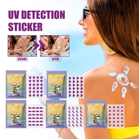 Autocollant de Crème Solaire de Détection UV Patch de Protection Solaire Extérieure Autocollant de Forme Mignonne