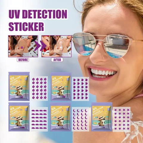 Autocollant de Crème Solaire de Détection UV Patch de Protection Solaire Extérieure Autocollant de Forme Mignonne