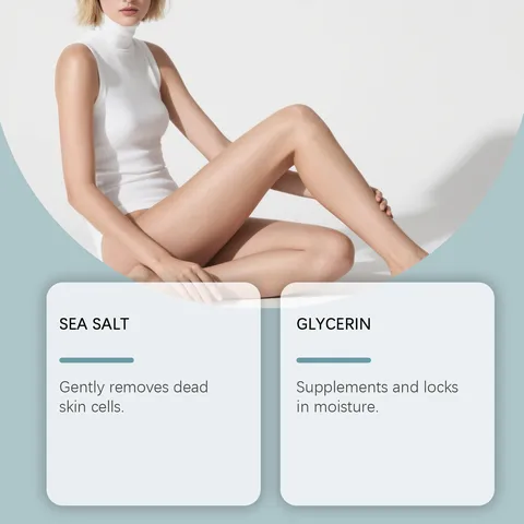 Gommage Corps Sel de Mer Eucalyptus Sauge Exfoliant Profond Gommage Minéral Naturel Soin Hydratant pour la Peau Lisse