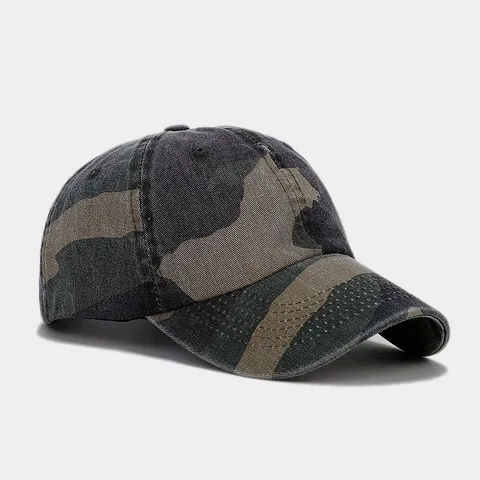 Gorra de Béisbol de Algodón Lavado Camuflaje Táctico al Aire Libre Sombrero Unisex