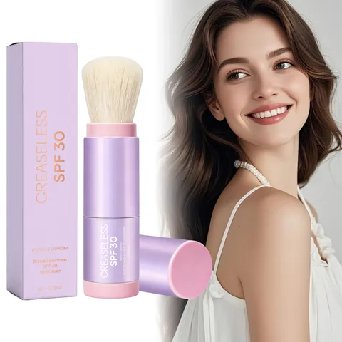 Pinceau Poudre Solaire Minérale Portable Protection Solaire à Large Spectre Pinceau de Maquillage Pour Utilisation Quotidienne en Extérieur