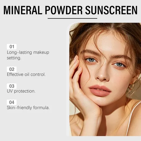 Pinceau Poudre Solaire Minérale Portable Protection Solaire à Large Spectre Pinceau de Maquillage Pour Utilisation Quotidienne en Extérieur