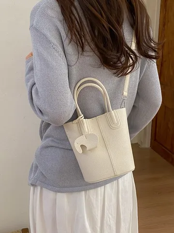 Sac Seau Bandoulière en Cuir PU Mode pour Femmes Taille Moyenne