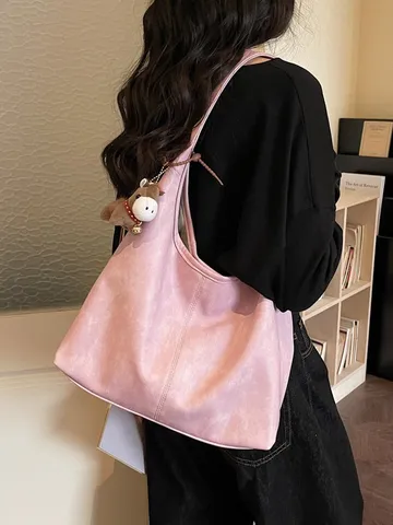 Femmes Grande Capacité Sac Tote Cuir PU Sac Bandoulière Décontracté Commuter Sac Hobo Minimaliste Sac à Main Mode