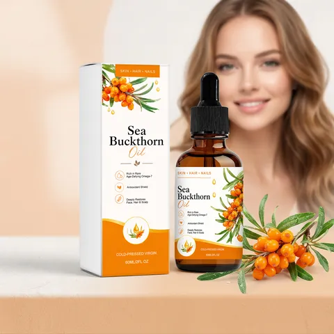 Huile Essentielle de Soin pour Visage Cheveux et Ongles à l'Argousier Huile de Massage Corporelle Hydratante et Nourrissante