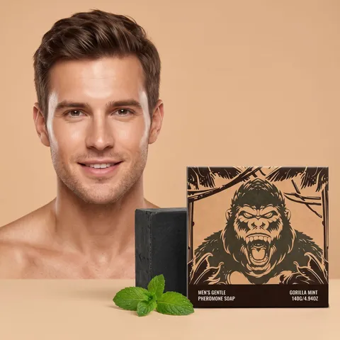 Jabón Limpiador Suave de Feromonas para Hombres Gorilla Mint Aroma Fresco Jabón en Barra para el Cuidado Diario de la Piel