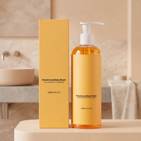 Gel de Baño Refrescante de Caqui Suave Apto para la Piel Cuidado de Limpieza Corporal Diaria Hidratante Nutritivo Gel de Ducha Líquido