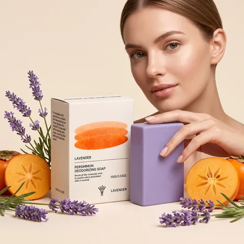 Jabón De Baño Limpiador Desodorizante De Persimoni Lavanda Extracto Vegetal Natural Suave Hidratante Corporal Cuidado De La Piel