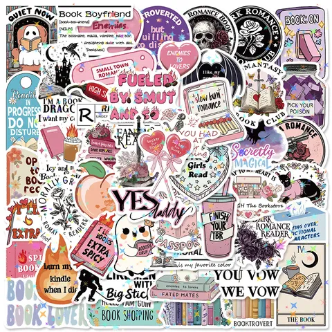 Reading Stickers Waterproof Vinyl Aesthetic Bookish Decals For Laptop Water Bottle Luggage Scrapbooking Crafts