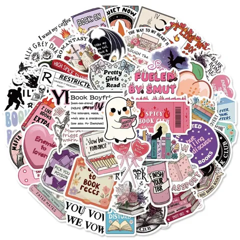 Reading Stickers Waterproof Vinyl Aesthetic Bookish Decals For Laptop Water Bottle Luggage Scrapbooking Crafts