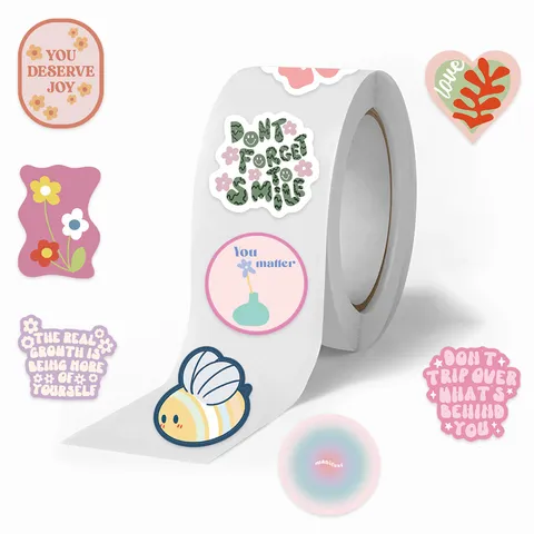 Adesivi in Rotolo Stile Ins Rosa Danese Impermeabile Materiale Decorativo Diario Simpatici Slogan Adesivi per Sigillare Buste