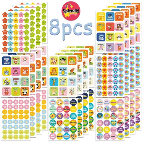 Kids Reward Stickers Motivational Encouragement Cartoon Animals Cute School Teacher Graffiti Decals For Scrapbook