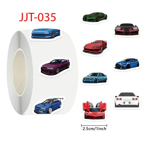 Rollo de Pegatinas de Dibujos Animados de Coches de Carreras JDM Impermeable Calcomanías de Graffiti de Superdeportivos