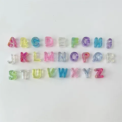 Acryl Buchstabenperlen Bunte Transparente Alphabet Perlen Für DIY Schmuckherstellung Armband Halskette Zubehör