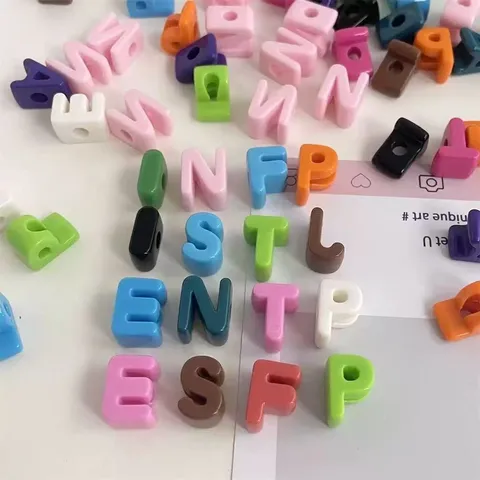 Bunte Acryl Englisch Buchstabe Perlen Macaron Dopamin Gerade Loch Lose Perlen Für DIY Handy Kette Schmuck Herstellung Handwerk