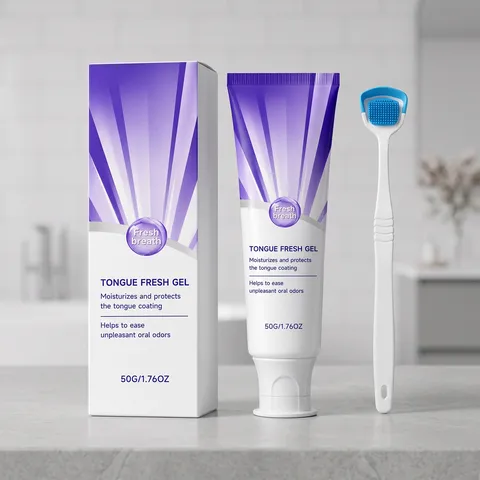 Gel Nettoyant Pour Dépôt Lingual Avec Gratte-Langue Texture Lisse Haleine Fraîche Ensemble D'Outils De Soin D'Hygiène Bucco-Dentaire