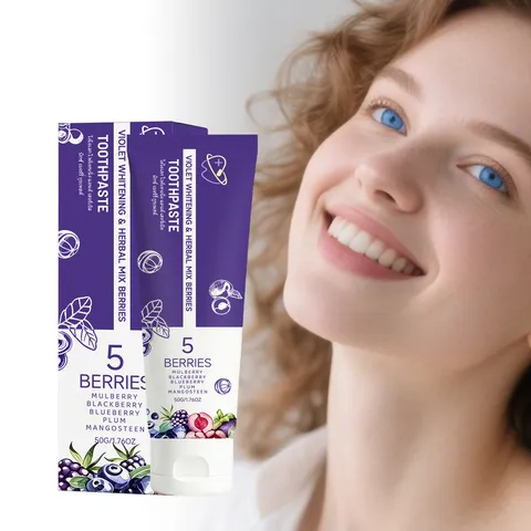 Dentifrice Éliminateur de Taches de Baies Haleine Fraîche Blanchiment aux Herbes Soins Bucco-Dentaires Nettoyage Quotidien Tube Portable