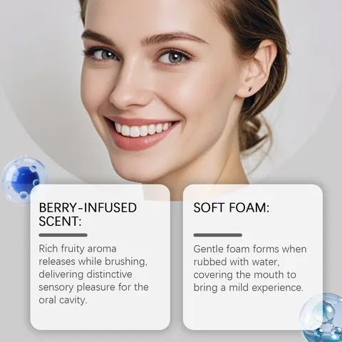 Dentifrice Éliminateur de Taches de Baies Haleine Fraîche Blanchiment aux Herbes Soins Bucco-Dentaires Nettoyage Quotidien Tube Portable