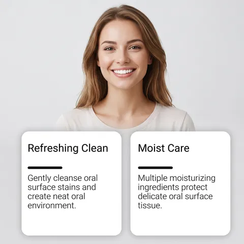 Fresh Breath Whitening Mouthwash Alcohol Free Daily Oral Care Liquid Bottled With Mild Mint Formula For Women And Men