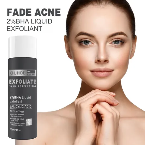 OUHOE Salicylsäure Gesichtsserum 2% BHA Flüssiges Peeling Poren Verkleinern Feuchtigkeitsspendende Gesichtsessenz Hautpflege