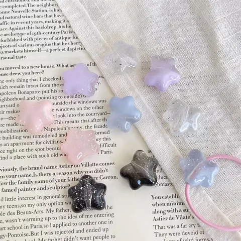 Acryl Silberpulver Creme Unregelmäßige Pentagramm Lose Perlen Kinder DIY Handgemachte Perlen Armband Halskette Schmuck Zubehör