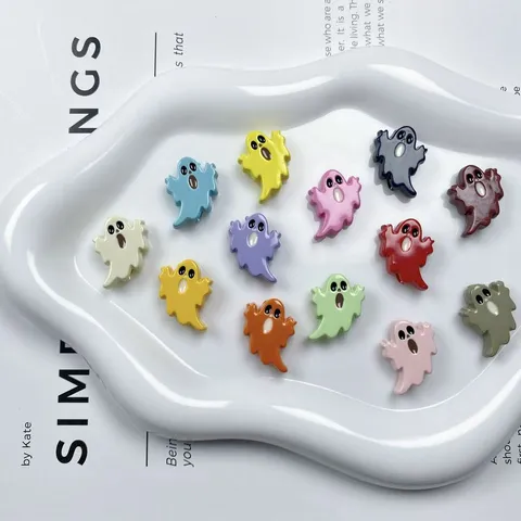 Acryl Bemalt Geist Perlen DIY Schmuck Zubehör Süße Cartoon Lose Perlen Für Handgemachte Armbänder Handwerk