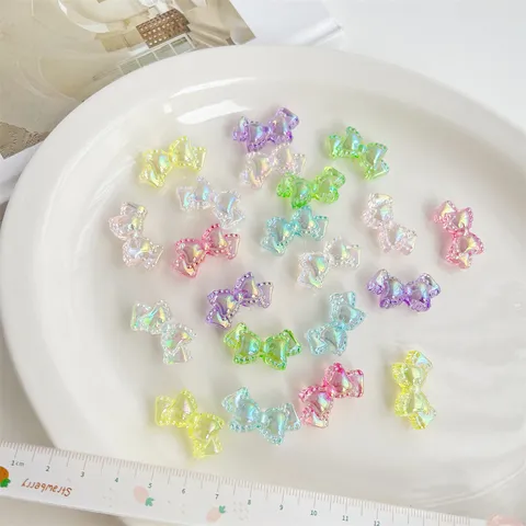 Acryl Schillernde Schleife Perlen DIY Handwerk Lose Perlen Für Handy Kette Armband Haargummi Schmuckherstellung Zubehör