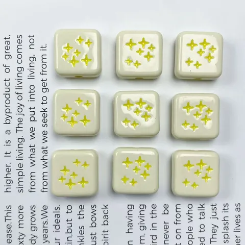 Acryl Stern Quadratische Lose Perlen Eingebrannt Lackiert DIY Handy Kette Anhänger Schmuck Zubehör Herstellung Material