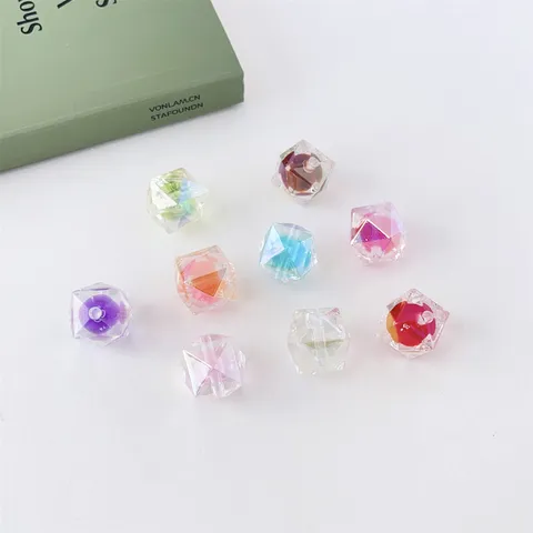 Acryl Zuckerherz UV-Beschichtete Rautenflächige Facettierte Lose Perlen Bunte Blitzende DIY Perlen Zubehör Für Handgemachten Schmuck