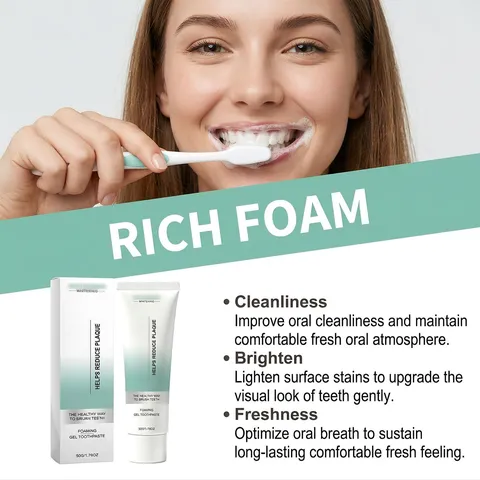 Dentifrice en Gel Moussant Blanchissant Rafraîchissant l'Haleine Nettoyage Quotidien des Dents Soins Bucco-Dentaires Goût Menthe Adulte