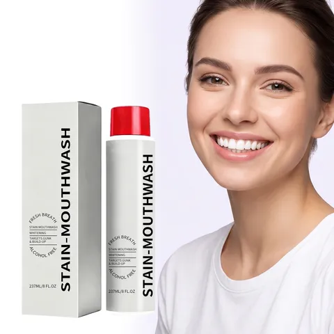 Fresh Breath Whitening Mouthwash Alcohol Free Daily Oral Care Liquid Bottled With Mild Mint Formula For Women And Men