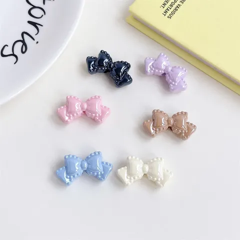 Acryl Schleife Charms Polka Dot Farbe Design DIY Schmuckherstellung Zubehör Haarschmuck Handykette Anhänger Bastelbedarf