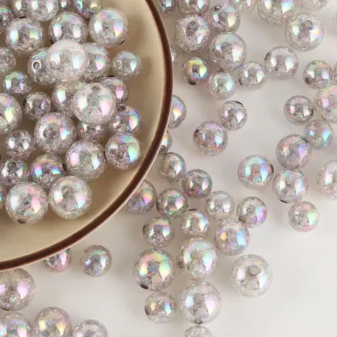 Bunte Acryl Craquelé Popcorn Perlen Irisierende Lose Perlen Für Handgemachte DIY Schmuck Herstellung Zubehör