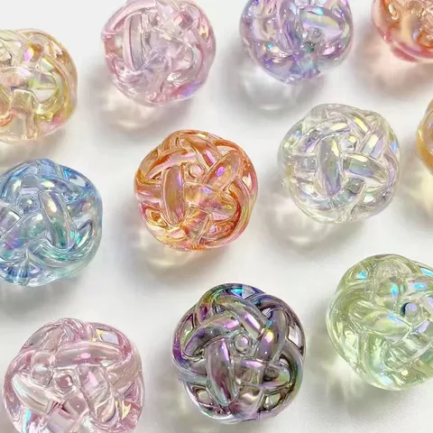 Acryl UV Beschichtet Irideszierend Transparent Garnball Runde Perlen DIY Handy Kette Perlen Material Schmuckzubehör