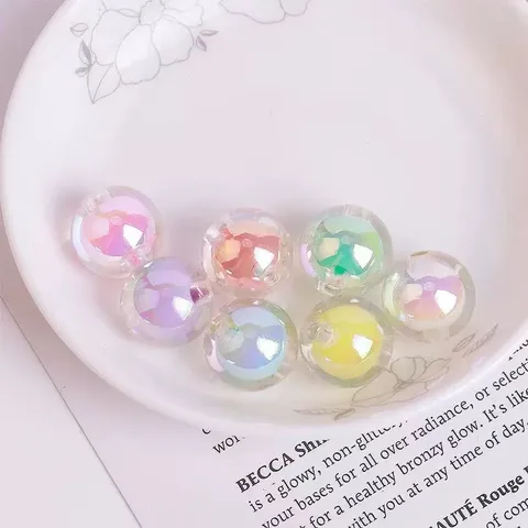 Bunte Transparente AB Beschichtete Acrylperlen Runde Lose Perlen Für DIY Armband Halskette Schmuckherstellung Bastelzubehör