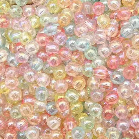 Bunte Acryl Perlen AB Beschichtet Schillernde Runde Lose Perlen Für DIY Armband Schmuckherstellung Handwerk Zubehör