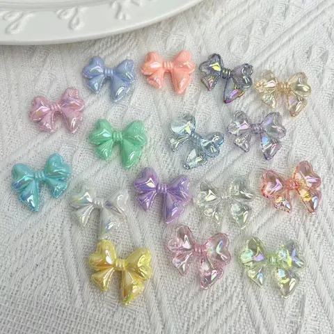 Transparente Acryl Schleife Anhänger Bunt Plattiert UV Schleife Perlen DIY Armband Halskette Schmuck Herstellung Zubehör Handwerk