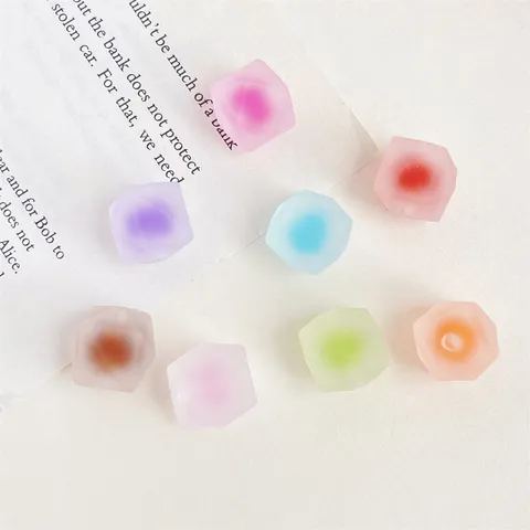 Acryl Lose Perlen Rautenblock Zweifarbig Matte Perlen Für Haarseil Zubehör DIY Schmuckherstellung