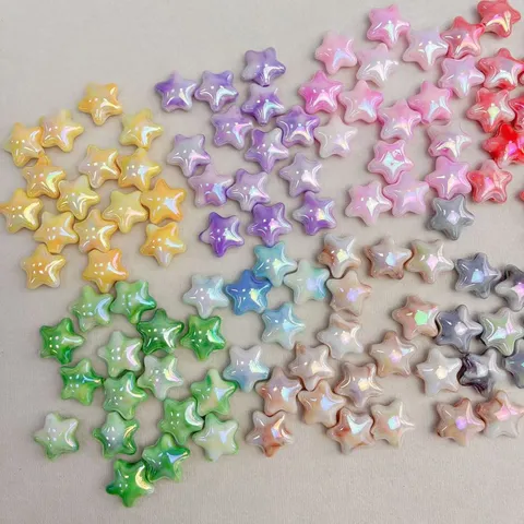 Acryl Fünfzackiger Stern Lose Perlen AB Aurora Farbverlauf DIY Armband Halskette Haarnadel Schmuckzubehör