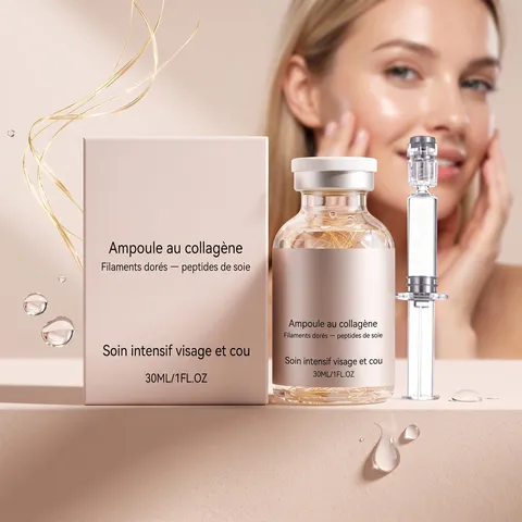 Collagen Peptide Facial Essence Anti Aging Serum With Micro Needle Dropper For Face And Neck Skin Care