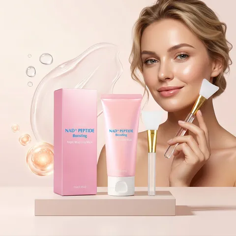 NAD+ Peptid Boosting Nacht Wrapping Gesichtsmaske Feuchtigkeitsspendend Peel Off Maske Mit Silikonpinsel Hautpflege