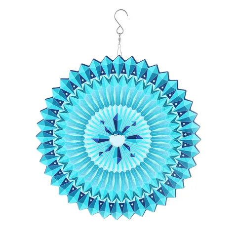 3D Roestvrij Staal Roterende Windgong Kleurrijke Mandala Wind Spinner Hhangend Ornament Voor Huis Tuin Buiten Decoratie