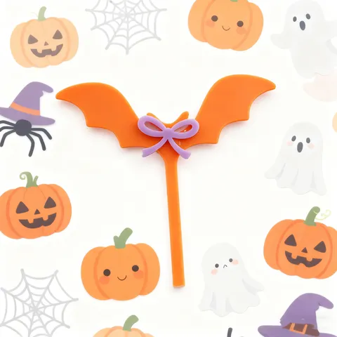 Halloween Acrylic Cake Topper Cute Bat Ghost Decoration Bow Design Festive Party Baking Supplies Ornaments