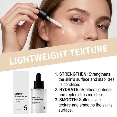 Ceramid Barriere Gesichts Hautpflege Serum Mit Kollagen Komplex Und Panthenol Feuchtigkeitsspendendes Gesichts Serum