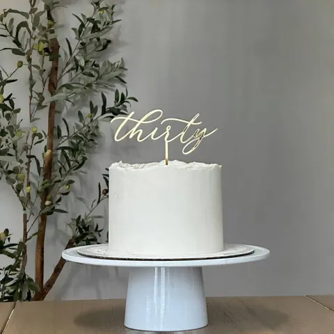 Gold Acrylic Number Cake Topper For Birthday Party Anniversary Celebration Decoration Ins Style Mirror English Script Cake Insert Topper