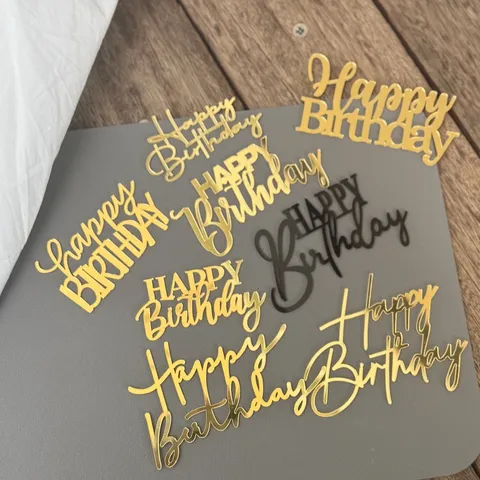 Acryl Alles Gute zum Geburtstag Tortendeko Ins Stil Gold Schwarz Spiegel Kuchendekoration Für Geburtstagsparty Zubehör