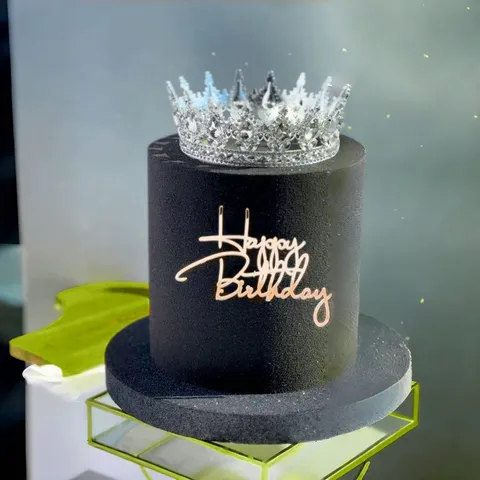 Decorazione per Torta di Compleanno in Acrilico Stile Ins Oro Argento Specchio Cake Topper per Festa di Compleanno Tavolo da Dessert